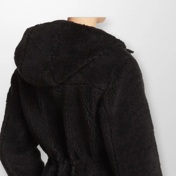 KATE spade Reversible Faux Shearling Quilted Hooded Jacket Size L - Picture 4 of 10